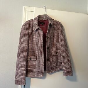 Maroon and white purple work jacket Talbots
